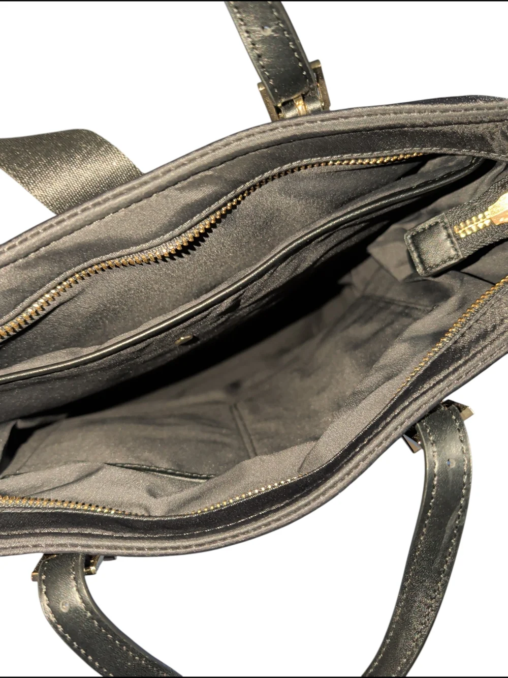 kate spade Black Nylon Laptop Tote with Gold Hardware